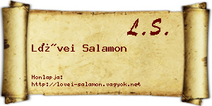 Lövei Salamon névjegykártya